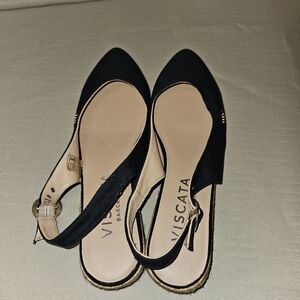 Viscata Black Espadrille Slingbacks